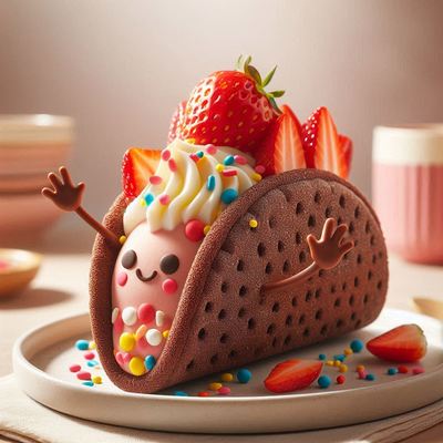 Tacos for breakfast and
Tacos for lunch
Tacos for dinner
A snack with a crunch
Dessert can be had
with a taco, so true
Are dessert choco tacos
now calling for you?
